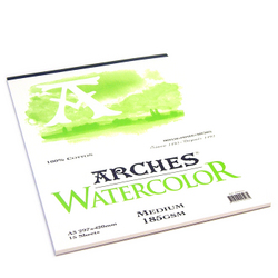 Pads: Arches Watercolour 185gsm Pads Hot Press A3