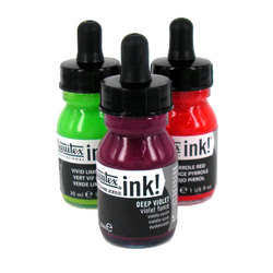 Inks: Liquitex Professional Acrylic Ink Fluoro Pink