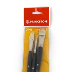 Brushes, Knives & Blenders: Princeton Snap! Set of 3 Long Handle Natural Bristle