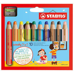Pencils: Stabilo Woody Sets Set of 18 (w/ pastel colors & sharpener)