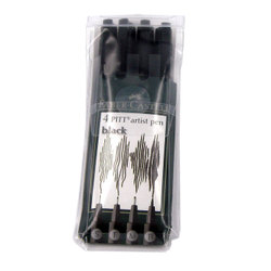 Sets: Faber-Castell Pitt Artist Pen Sets Set of 4 Black