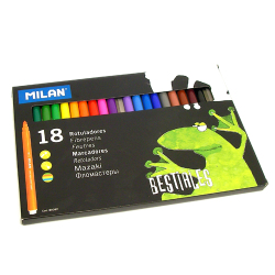 Pens & Markers: Milan FibrePens Supertip set of 18