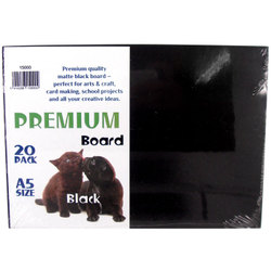 Papers & Boards: A5 Premium Board Black 220g 20pk