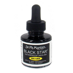 Inks: Dr Martin's Black Star Hi-Carb Waterproof India Ink