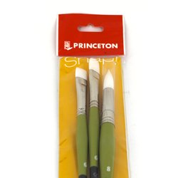 Brushes, Knives & Blenders: Princeton Snap! Set of 3 Long Handle White Taklon