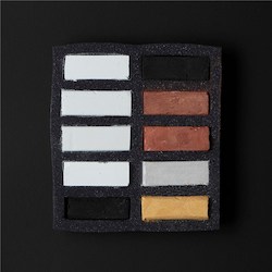 Soft: Art Spectrum Extra Soft Square Pastel Sets 10 Blacks, Whites & Metallics