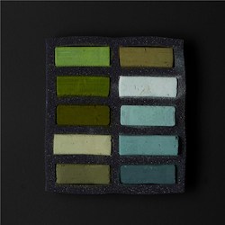 Soft: Art Spectrum Extra Soft Square Pastel Sets 10 Greens